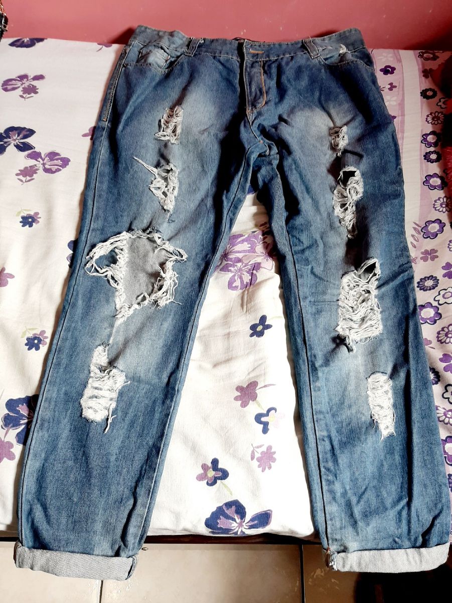 calça boyfriend feminina hering