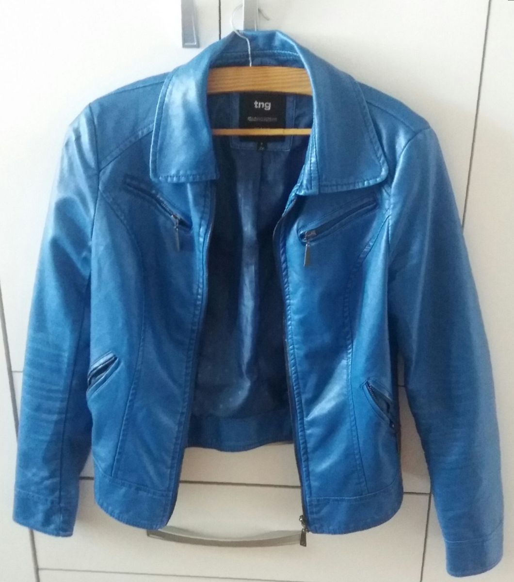jaqueta de couro feminina tng