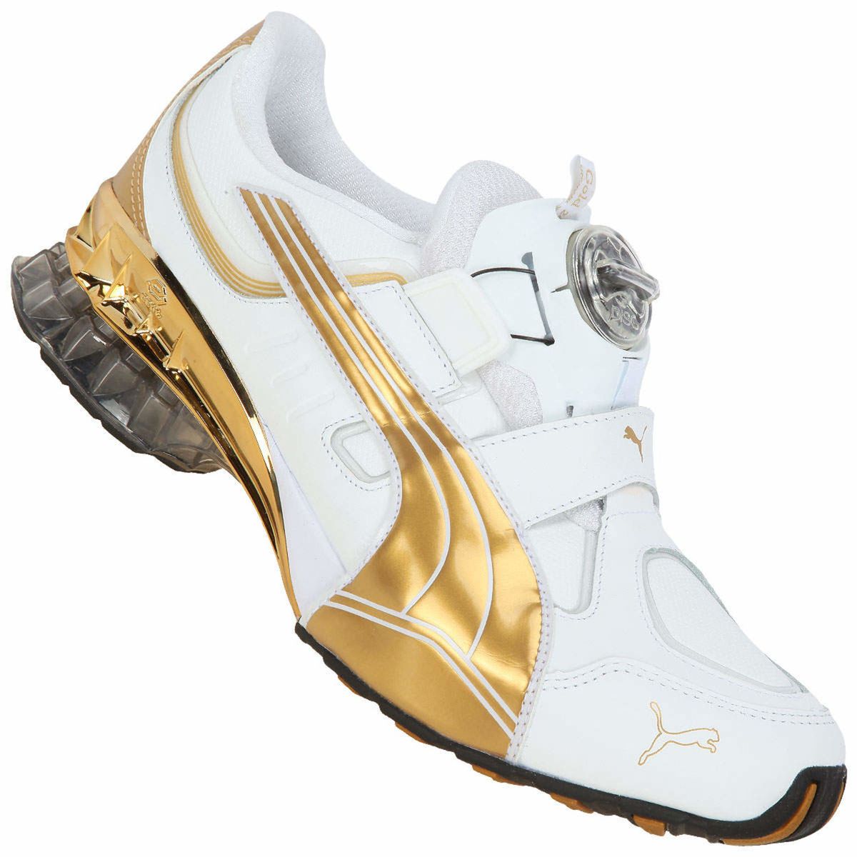 puma disc branco com dourado