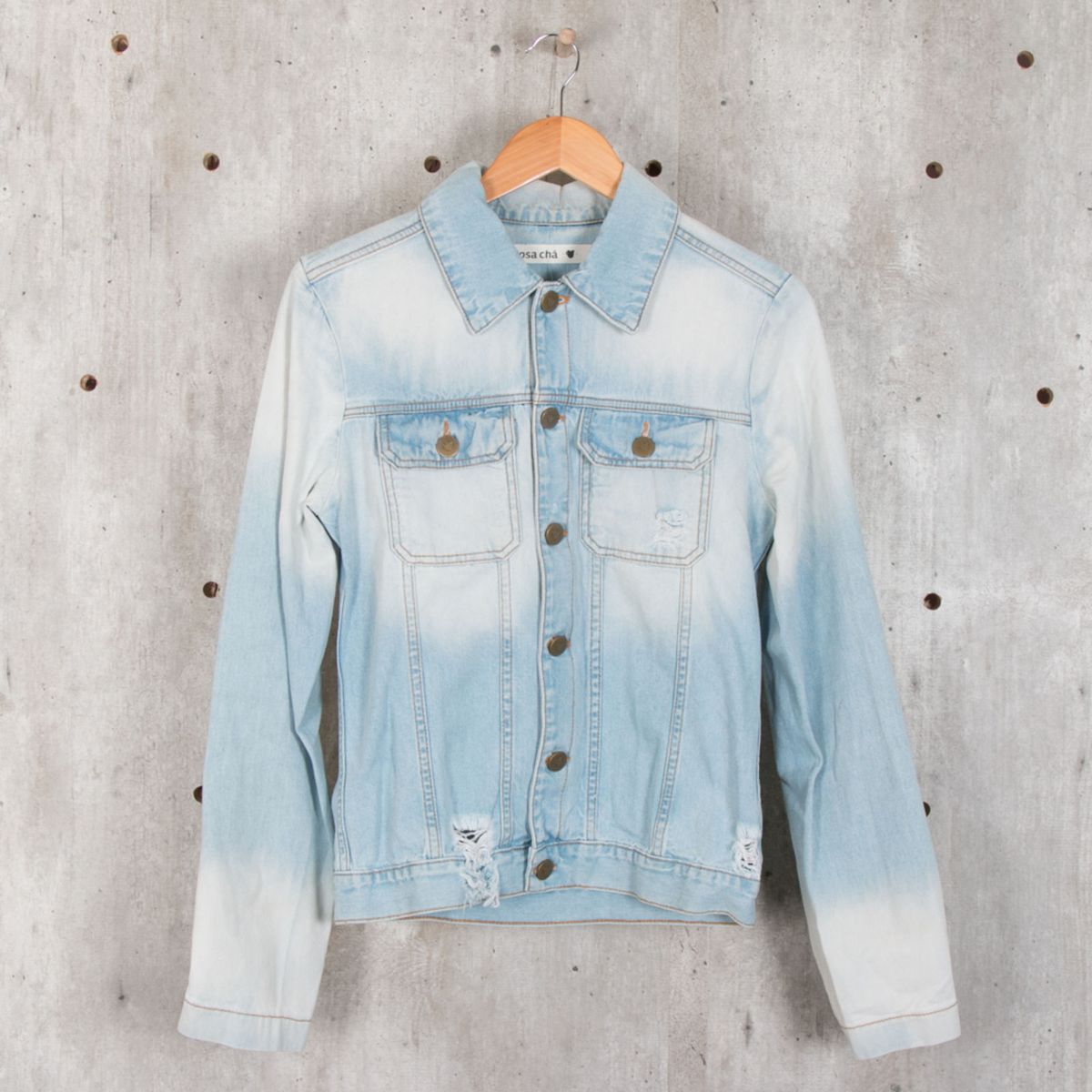 jaqueta jeans rosa cha