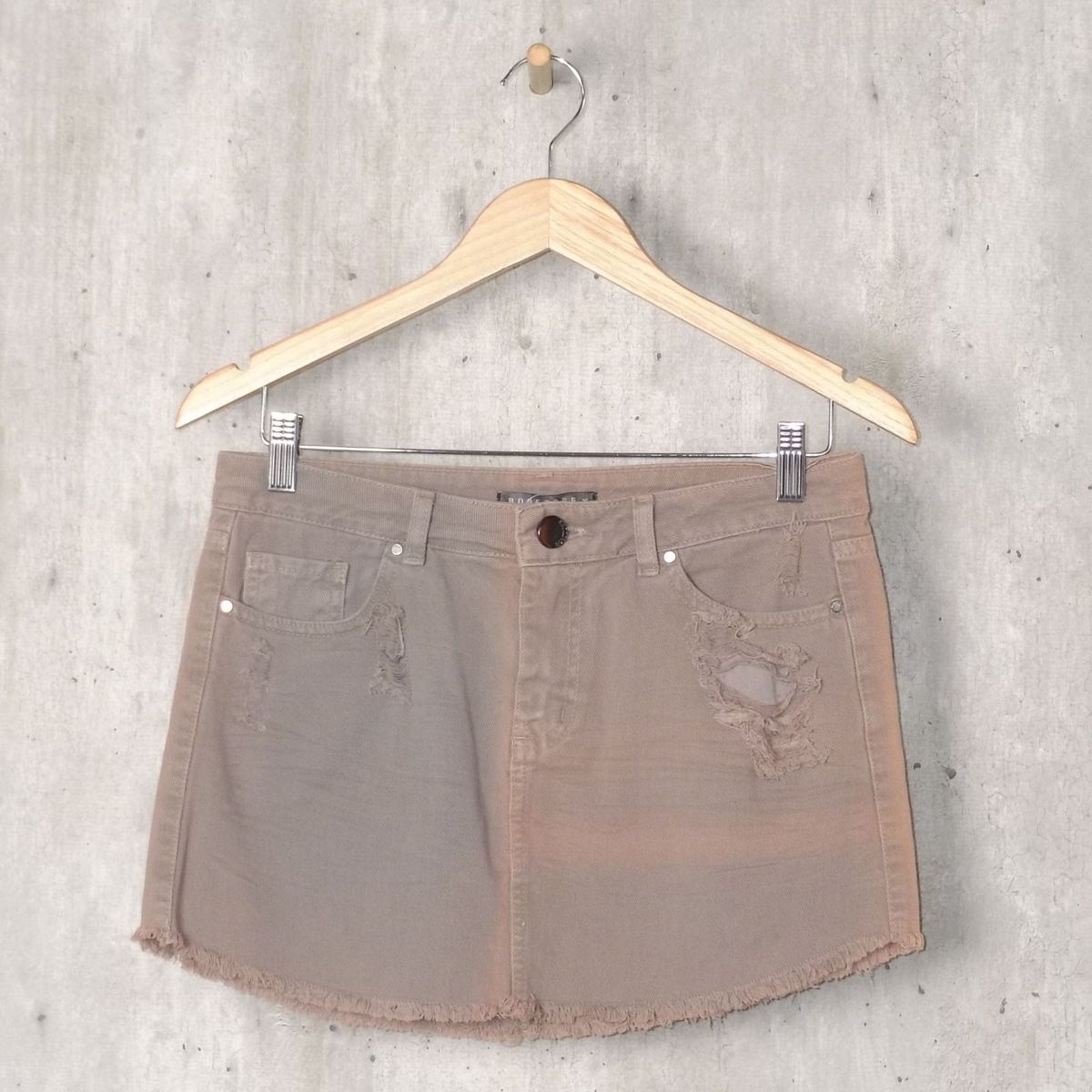saia jeans marrom