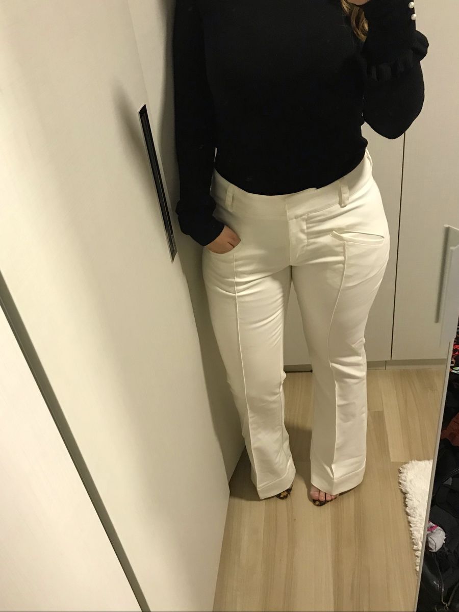 calça branca feminina tecido leve