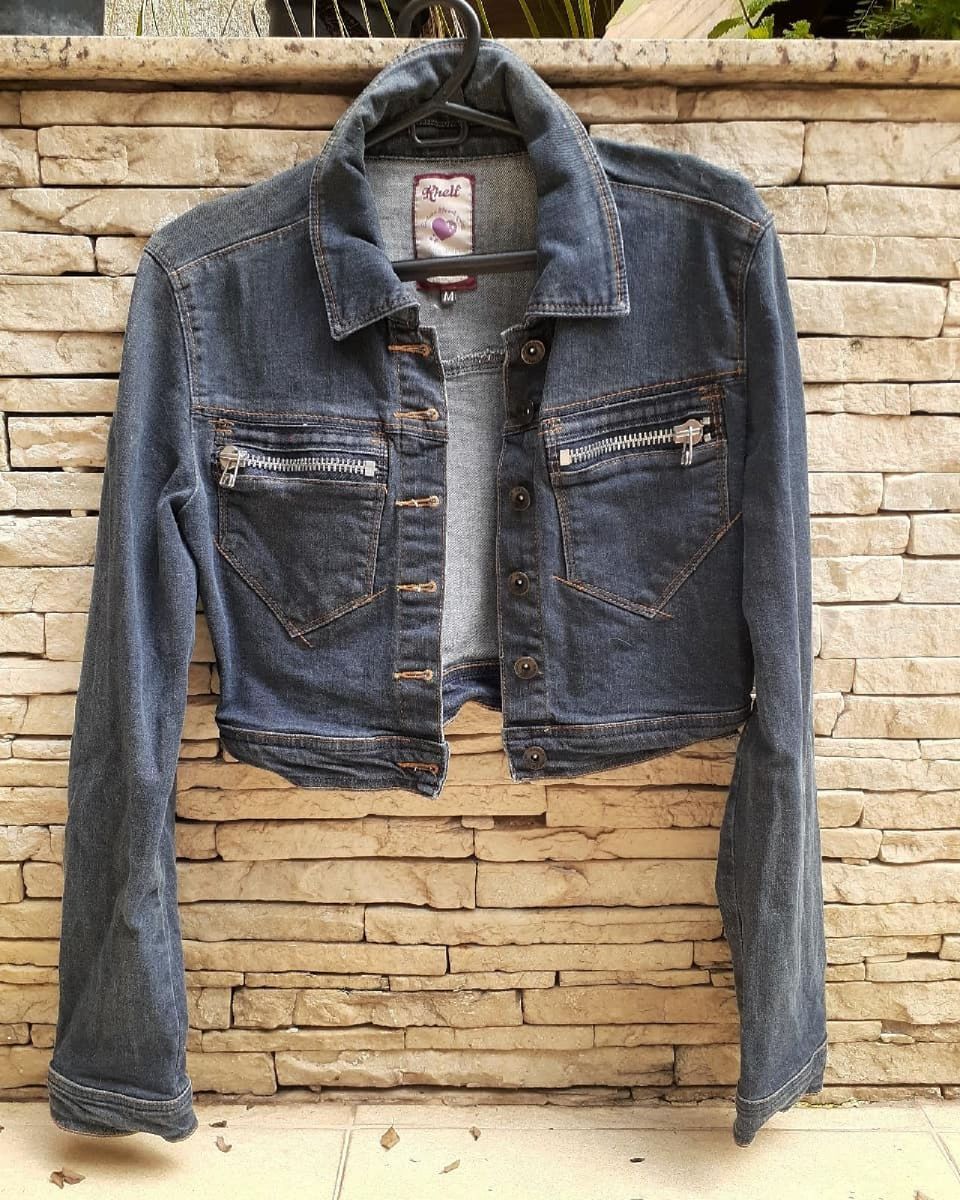 jaqueta jeans feminina khelf