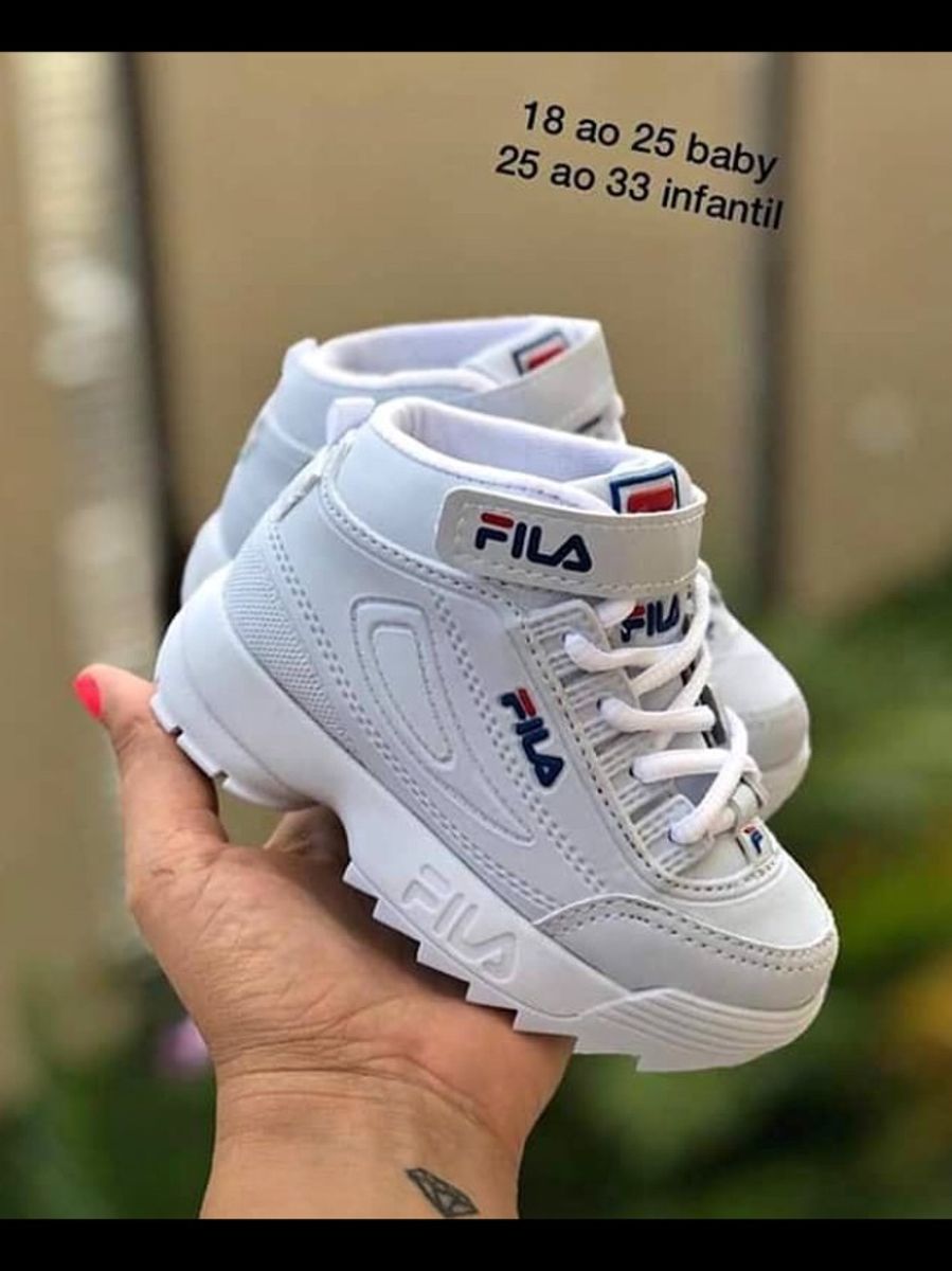 tenis fila infantil masculino branco