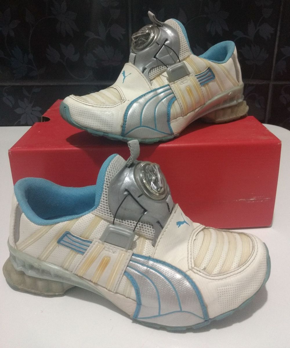 puma disc branco e azul bebe