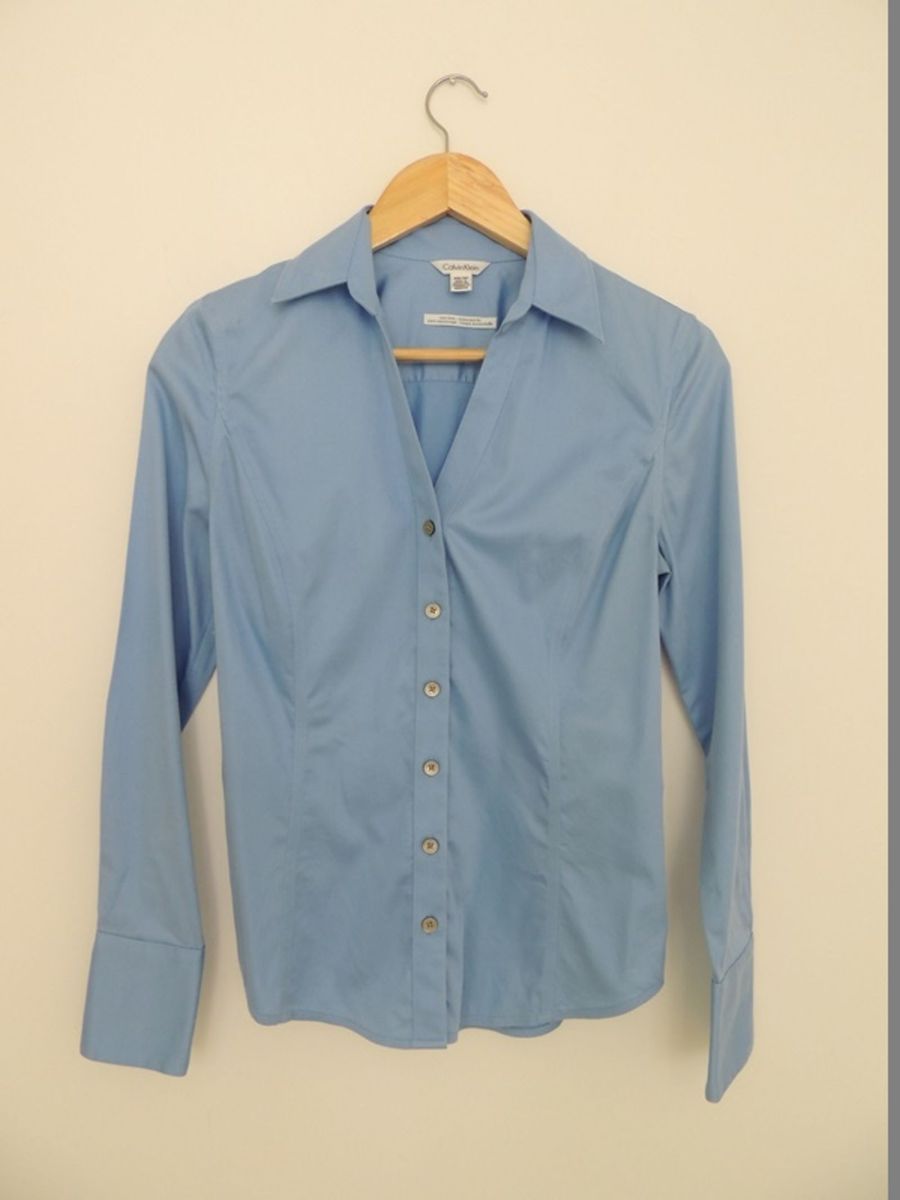 camisa social calvin klein feminina