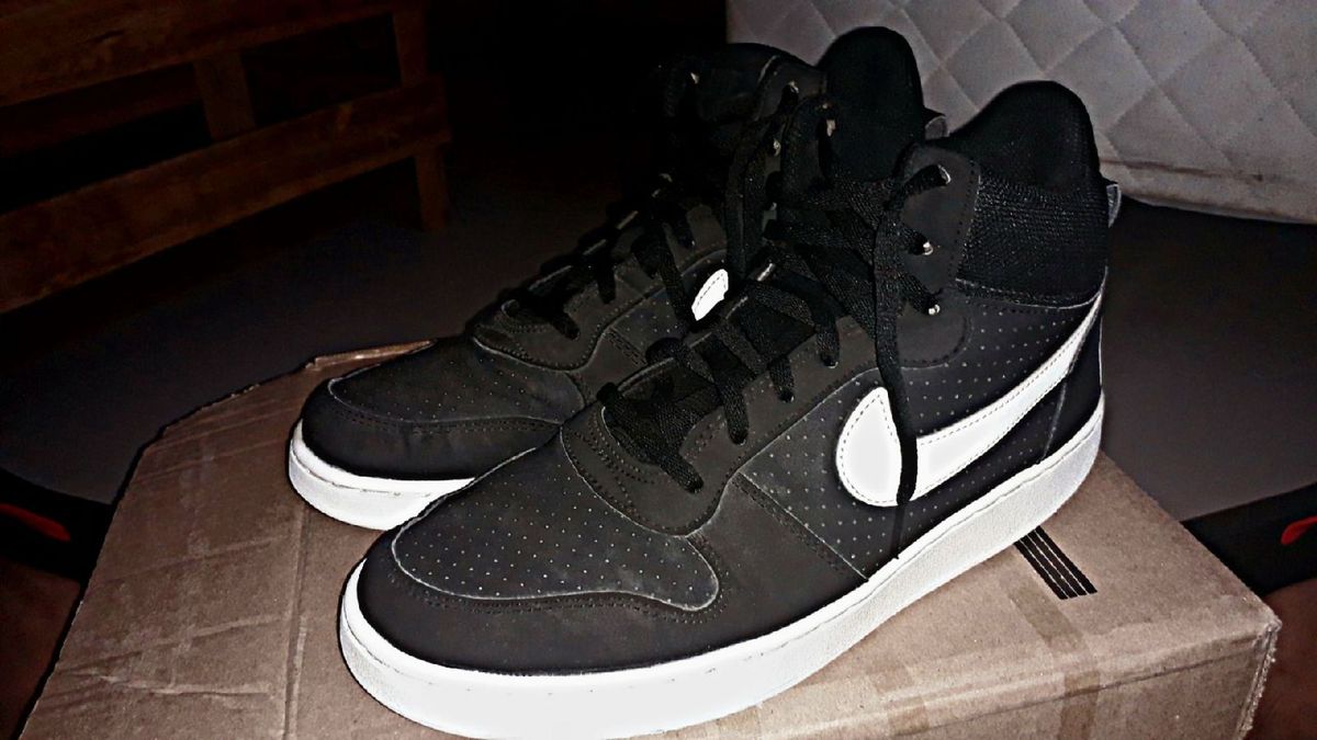 tênis couro cano alto nike recreation mid feminino