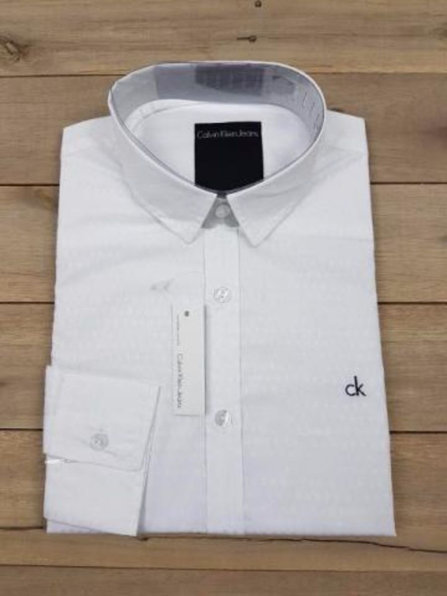 camisa social calvin klein branca