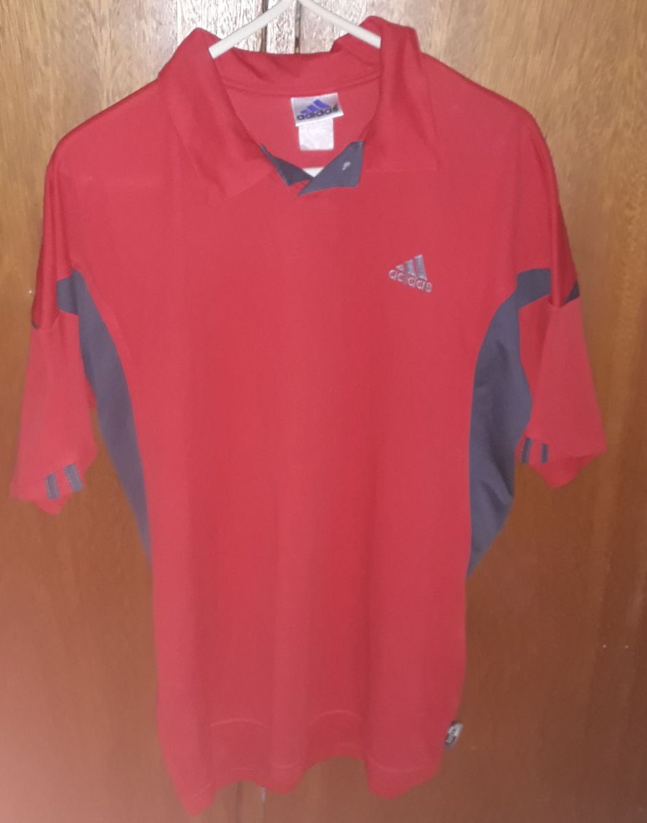 camisa adidas vermelha e preta