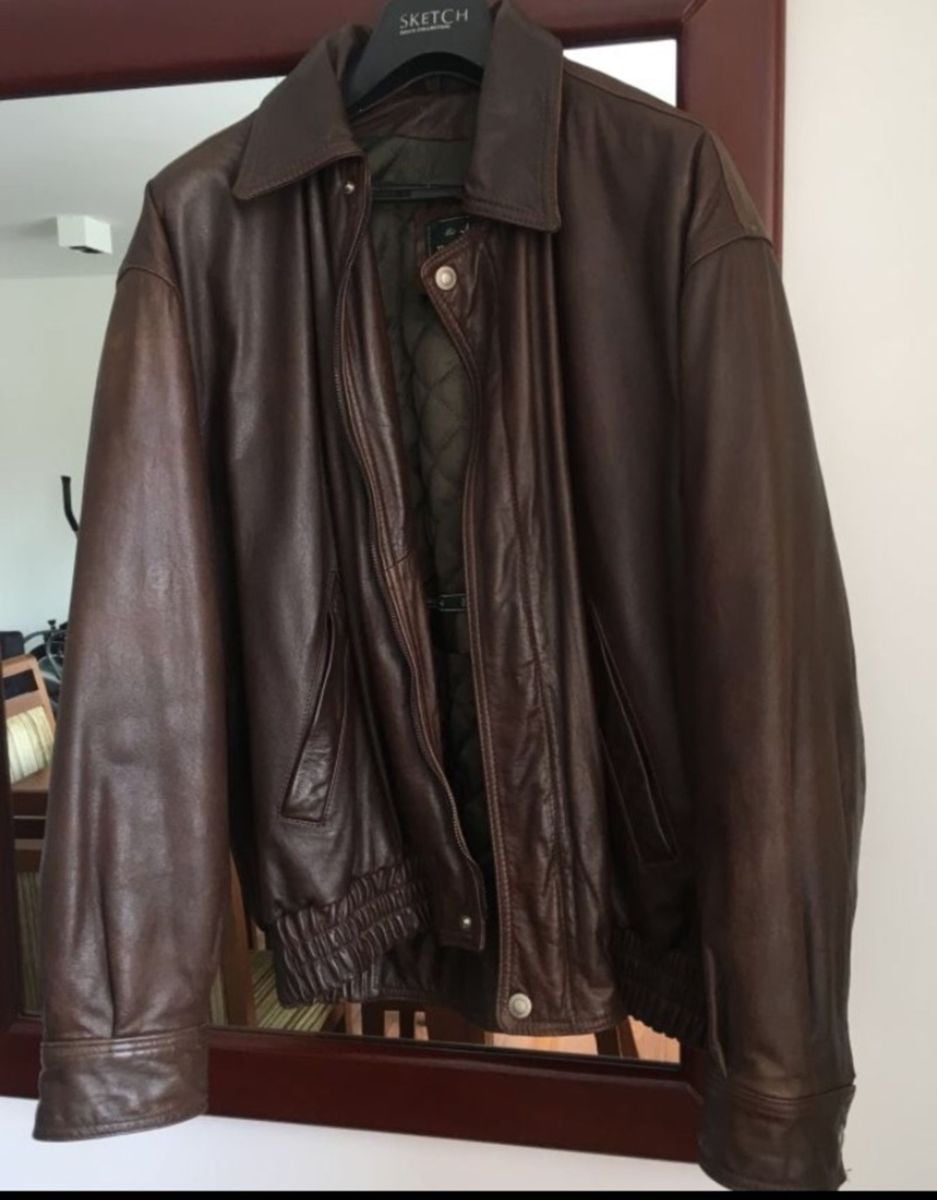 jaqueta de couro masculina brooksfield