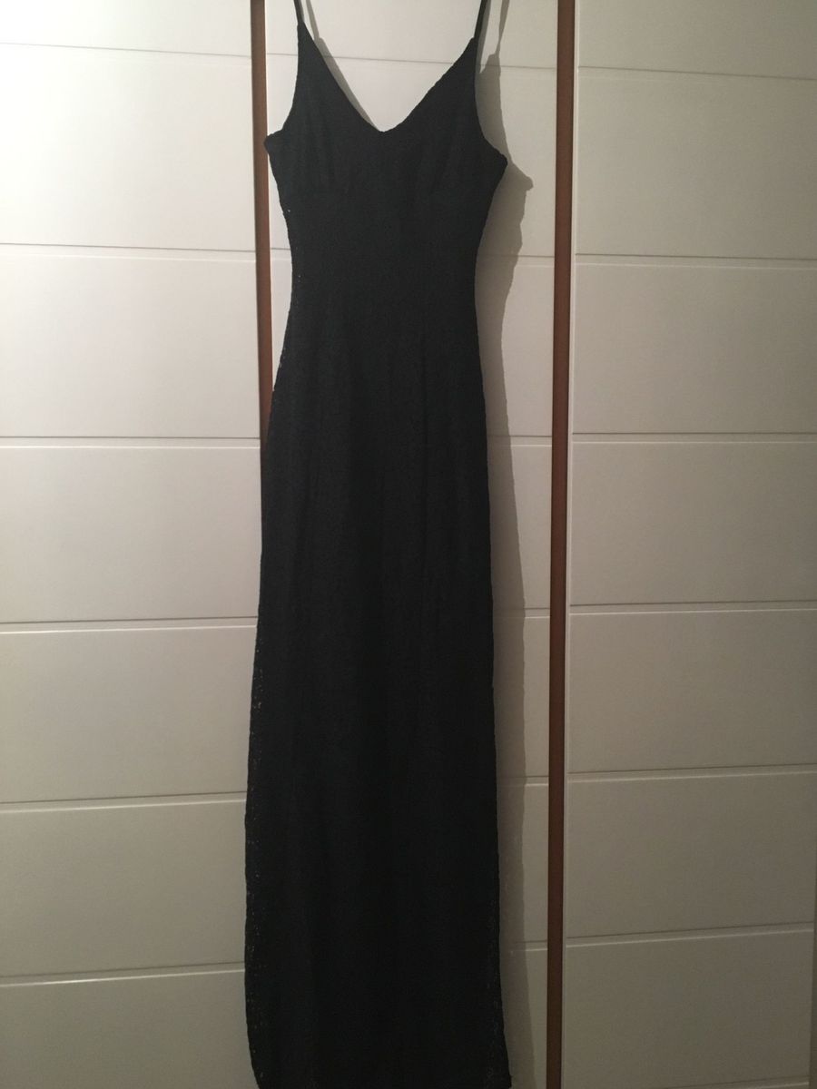 vestido preto longo renner