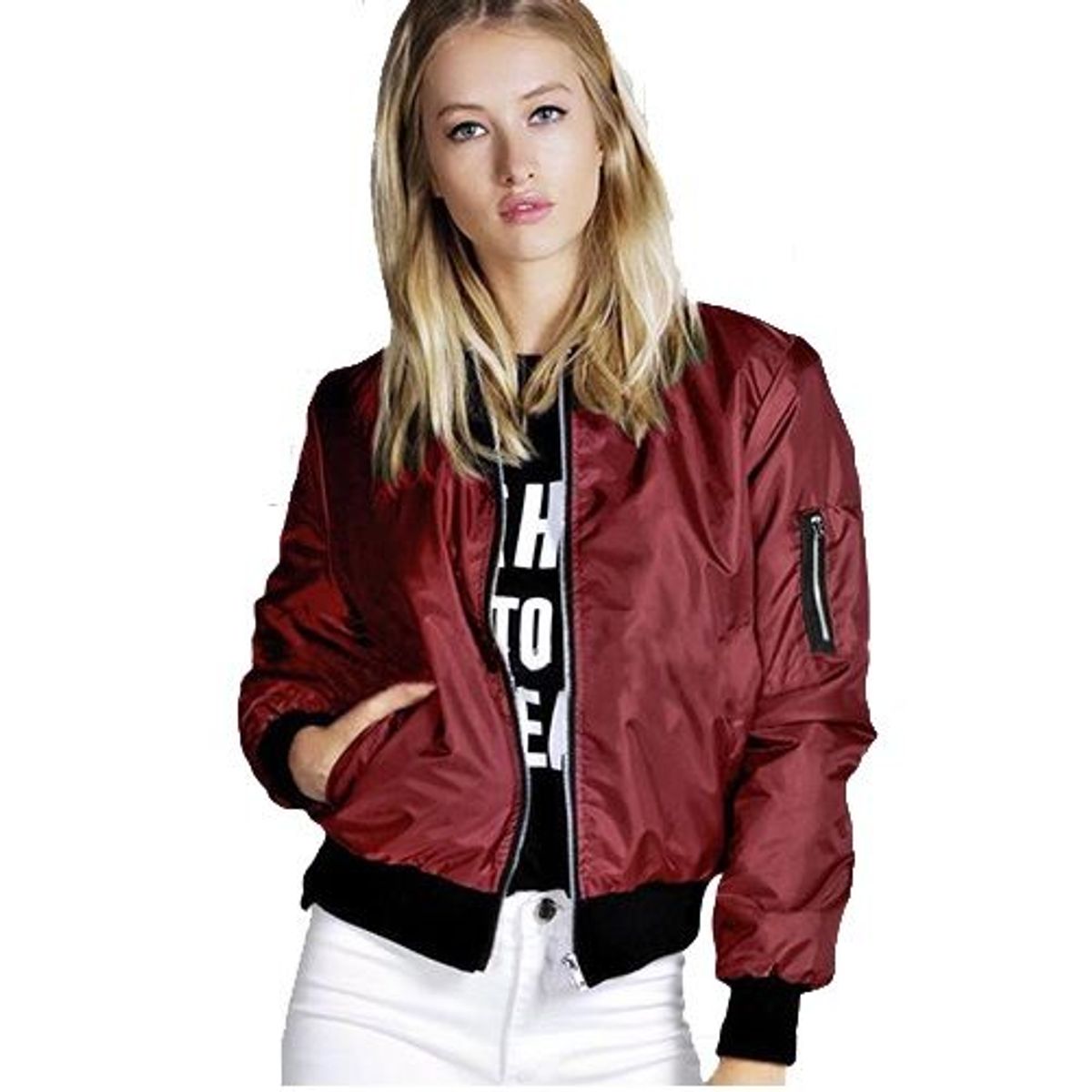 jaqueta bomber vinho