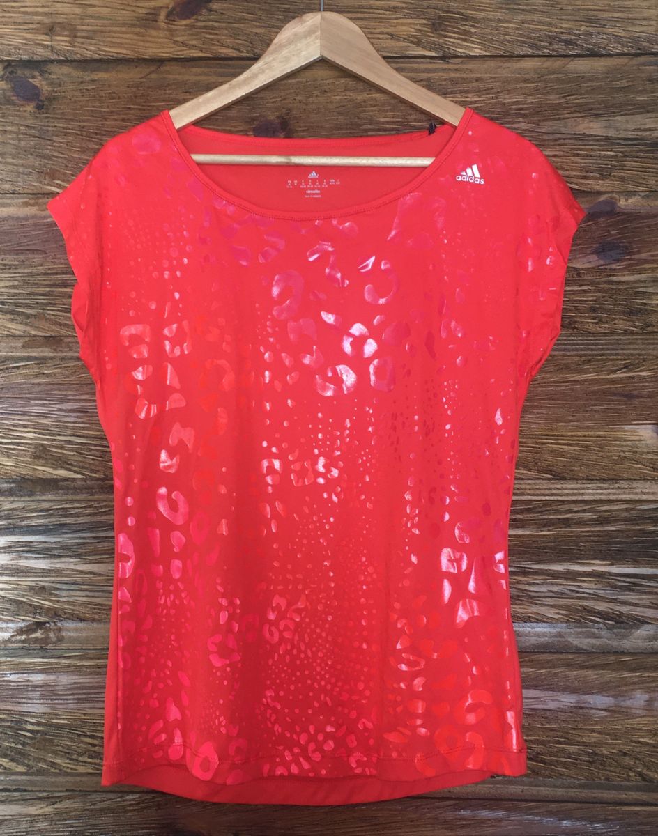 camiseta adidas laranja feminina