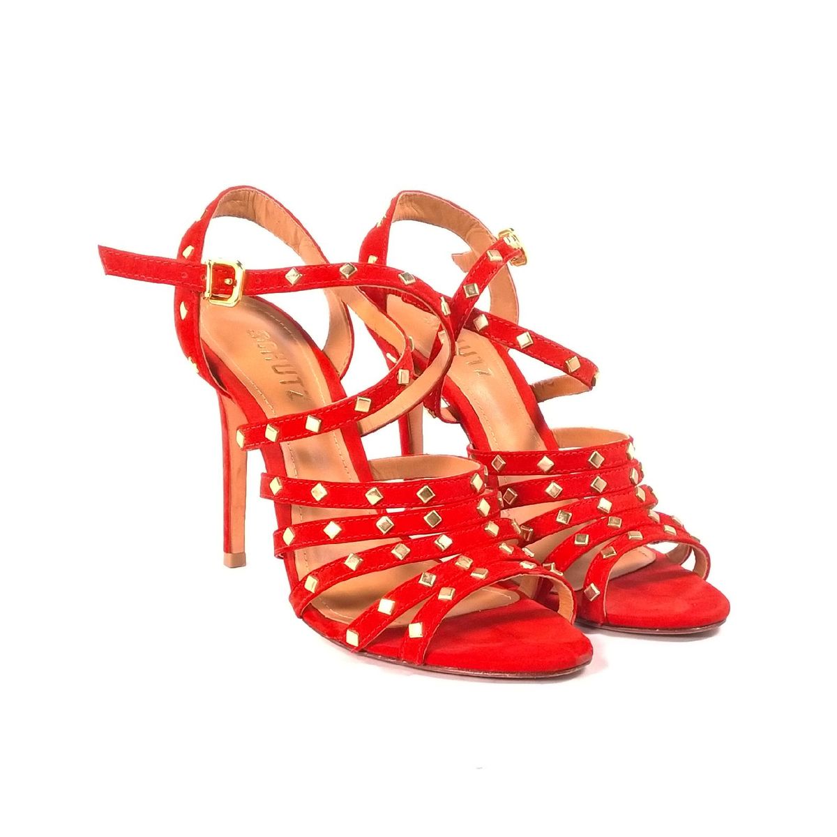 schutz sandalia vermelha