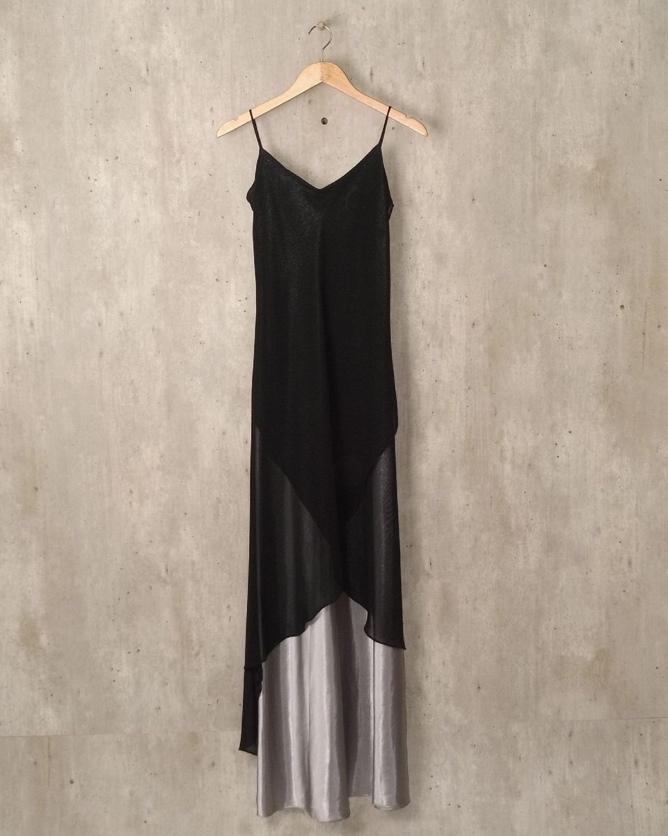 vestido preto com cinza