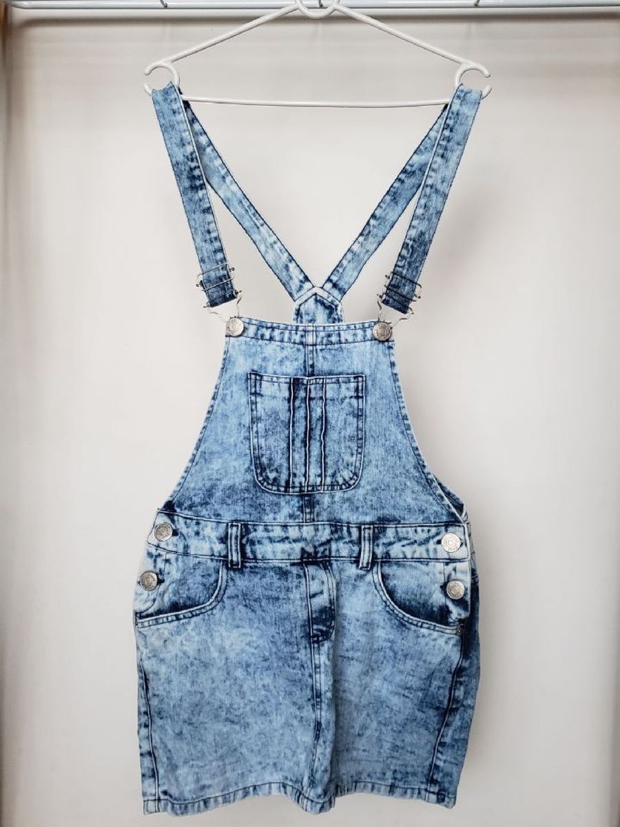 jardineira jeans saia renner