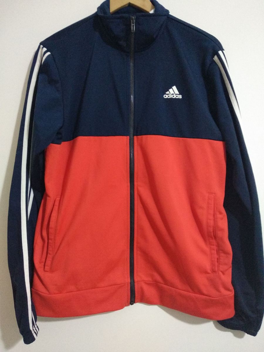 corta vento adidas laranja e azul