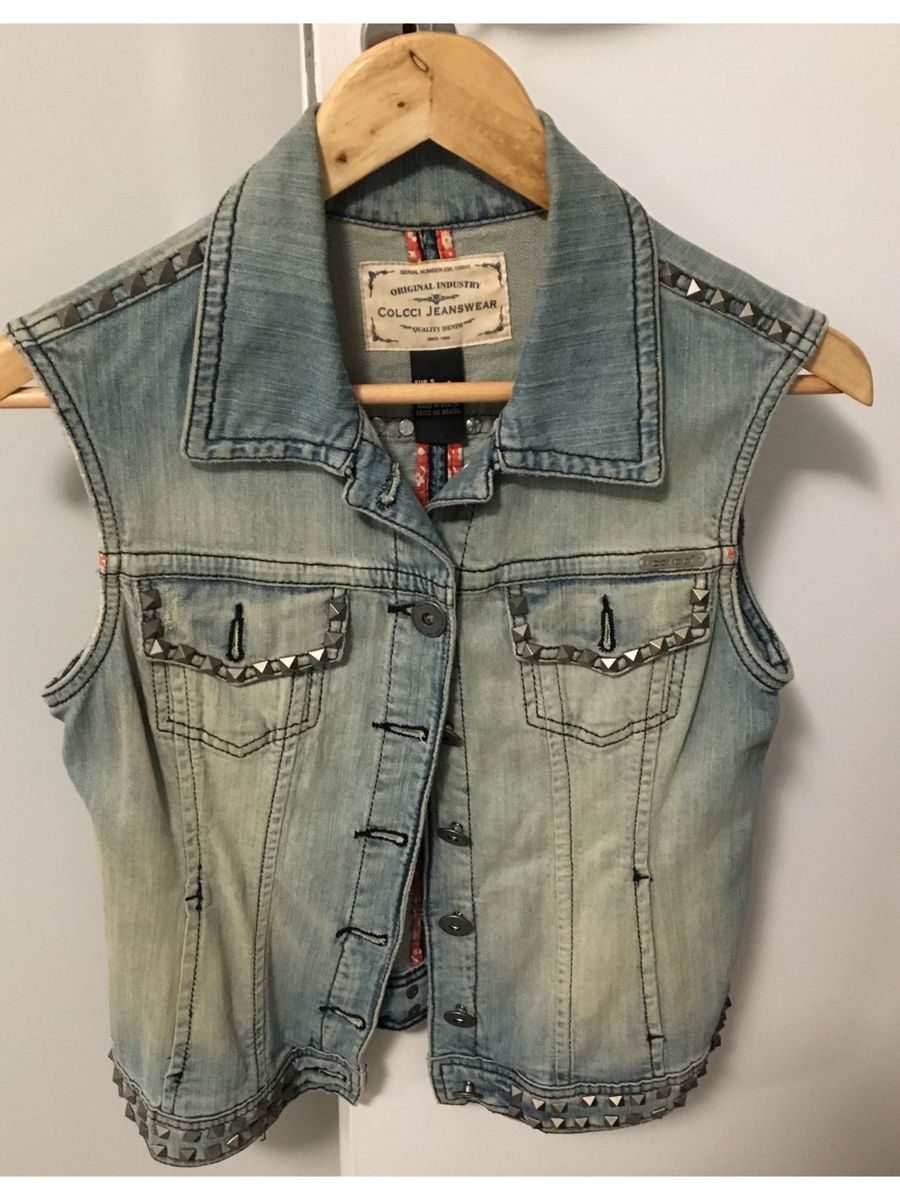 colete jeans colcci