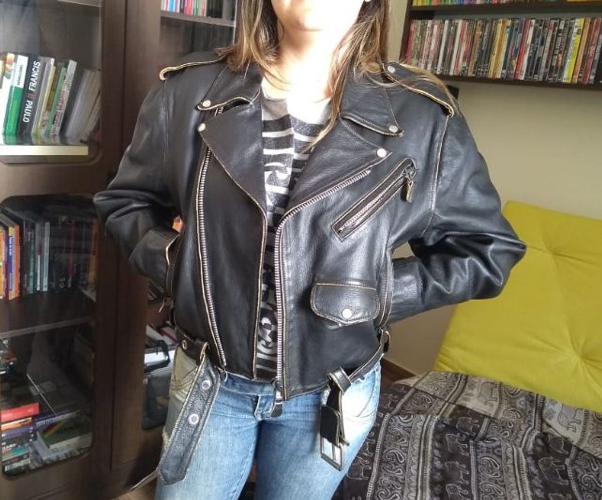 jaqueta de couro forum feminina