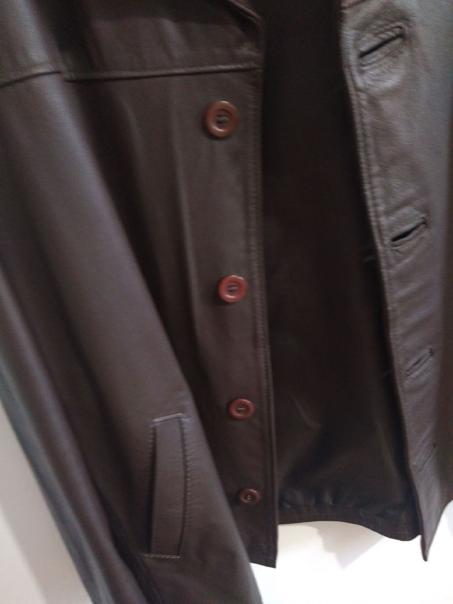 jaqueta de couro legitimo masculina javali