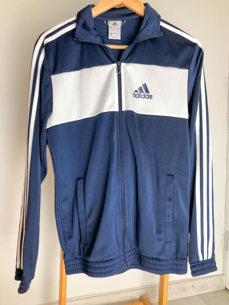 casaco adidas azul e branco