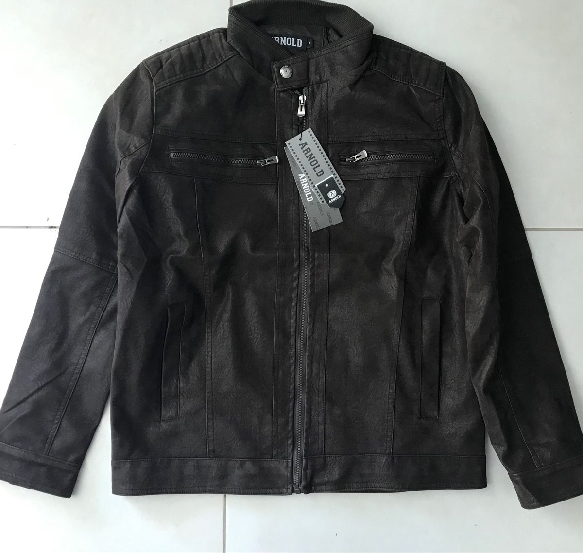 jaqueta de couro arnold