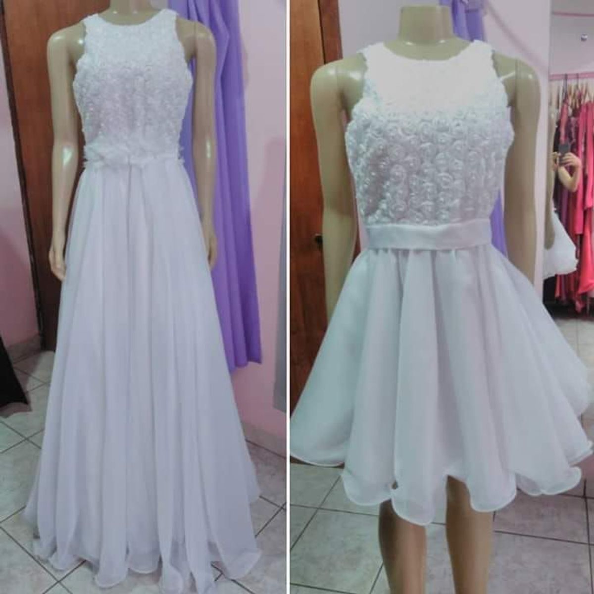 vestido gode duplo longo