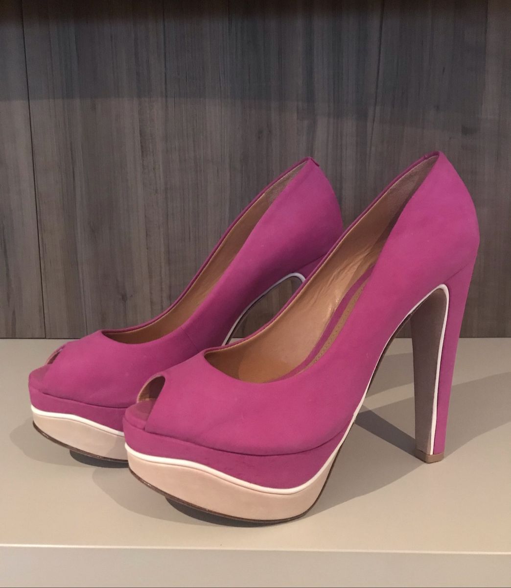 sapato peep toe rosa