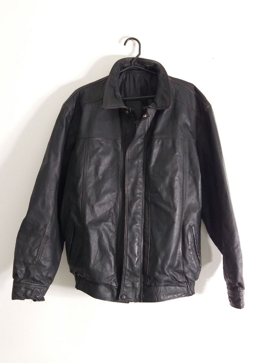 jaqueta de couro animal masculina