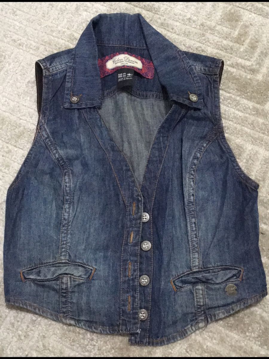 colete jeans colcci