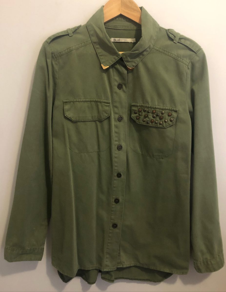 camisa verde militar feminina renner