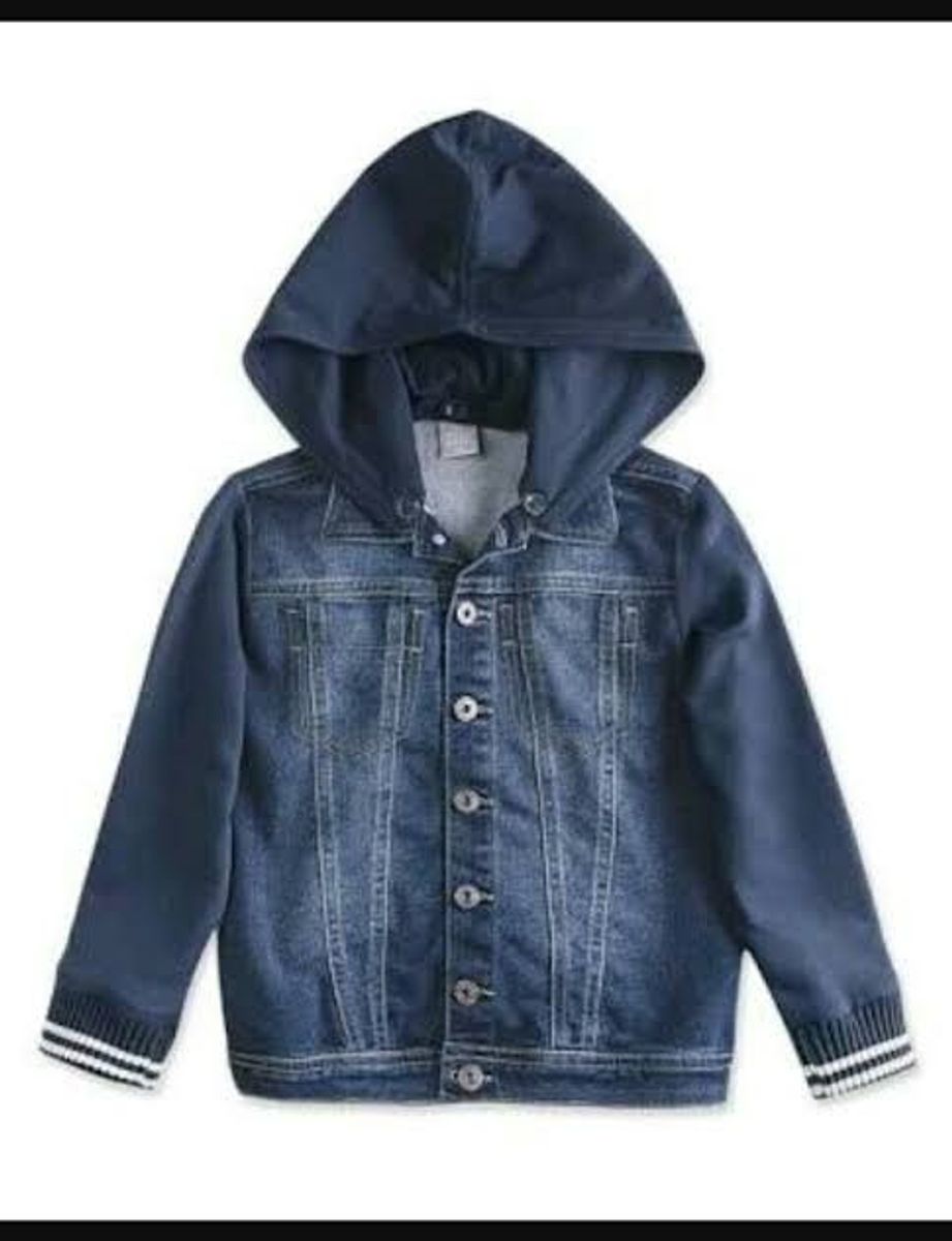 jaqueta infantil jeans com moletom