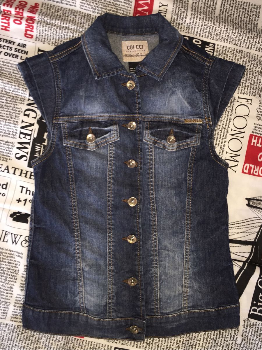 colete jeans colcci