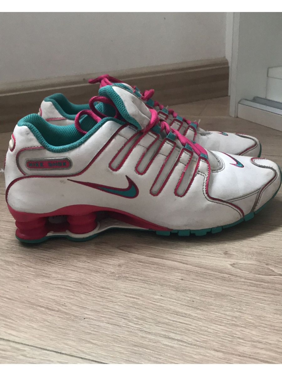 nike shox feminino branco com verde agua nike shox feminino branco com verde agua