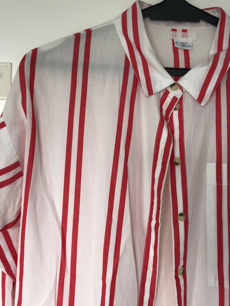 Camisa Branca Listras Vermelhas Camisa Feminina Urban Outfitters Nunca Usado 39040510 Enjoei