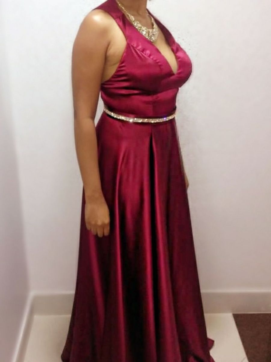 vestido marsala usado