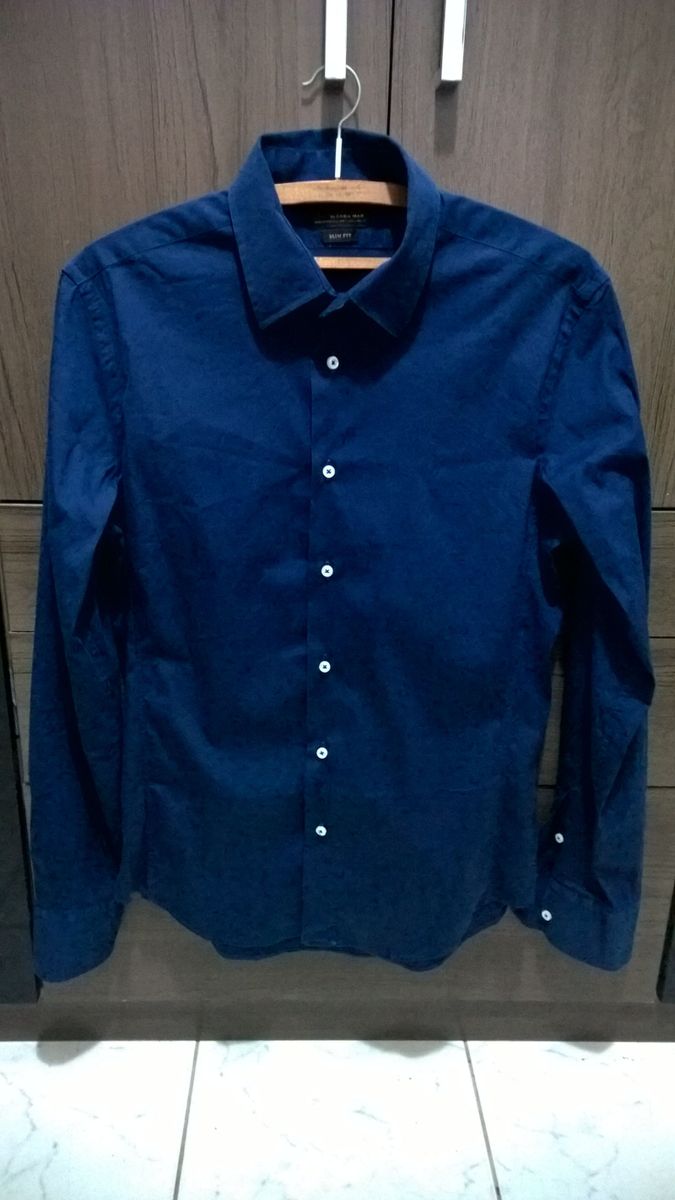 camisa social slim com elastano