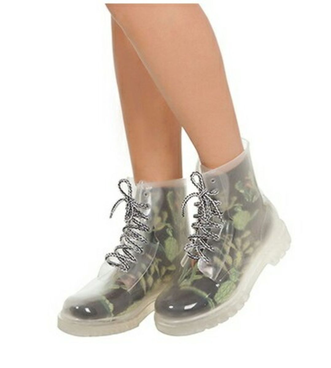 coturno transparente carmim