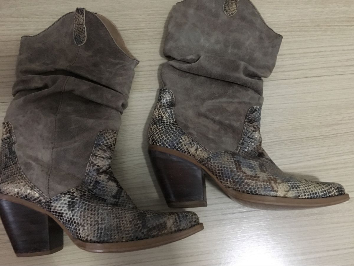 bota couro de piton feminina