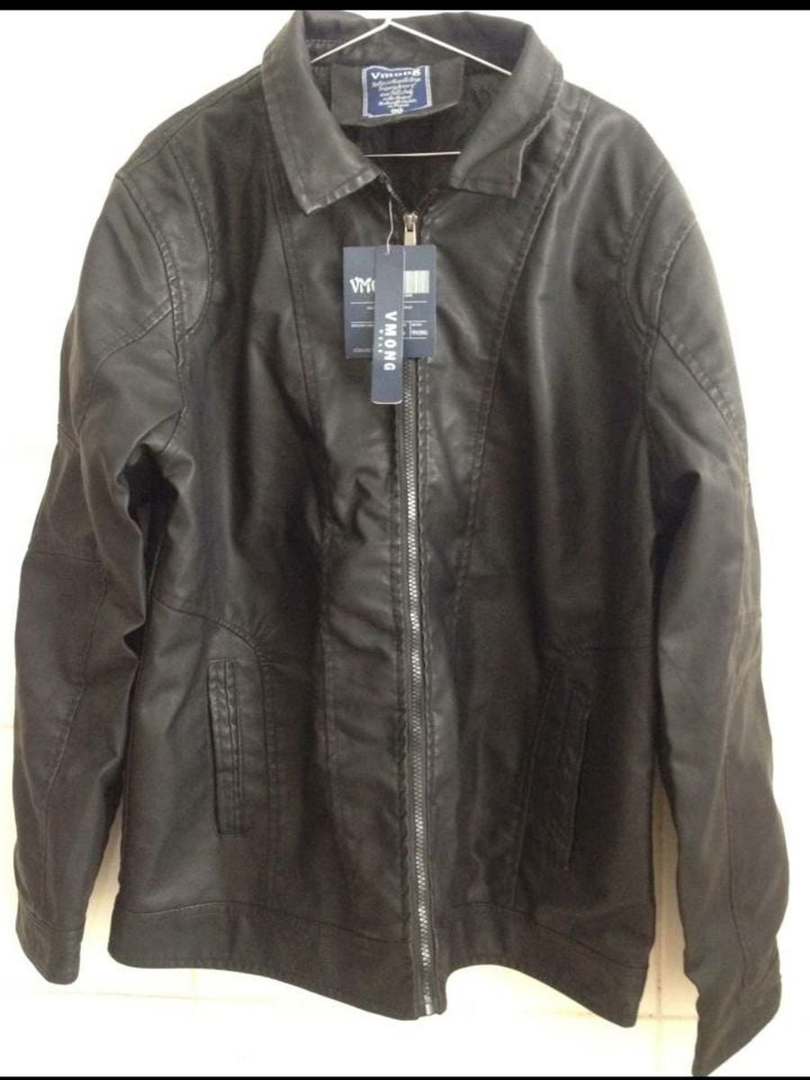 jaqueta de couro vmong e boa