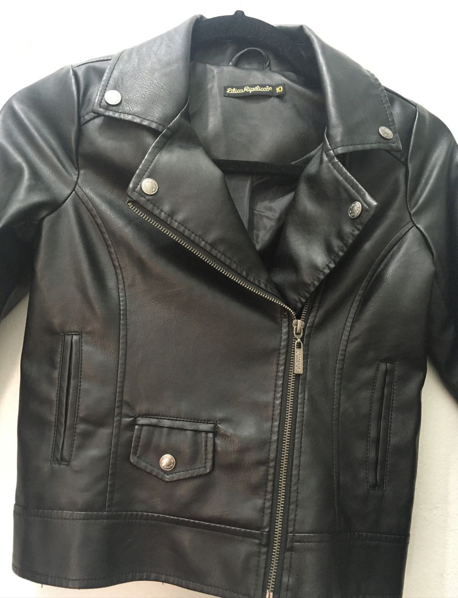 jaqueta de couro lilica ripilica