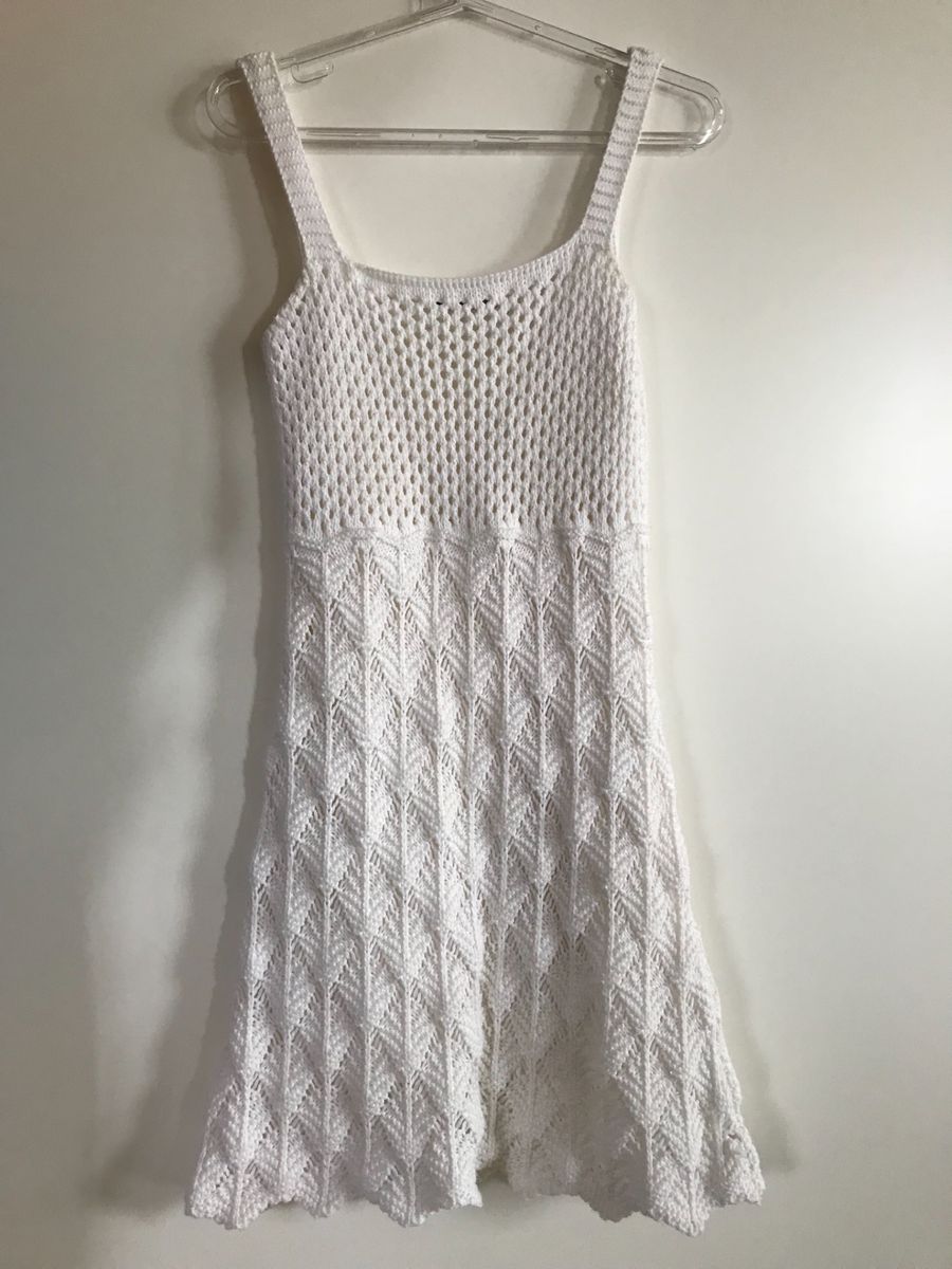 vestido de croche de alça infantil