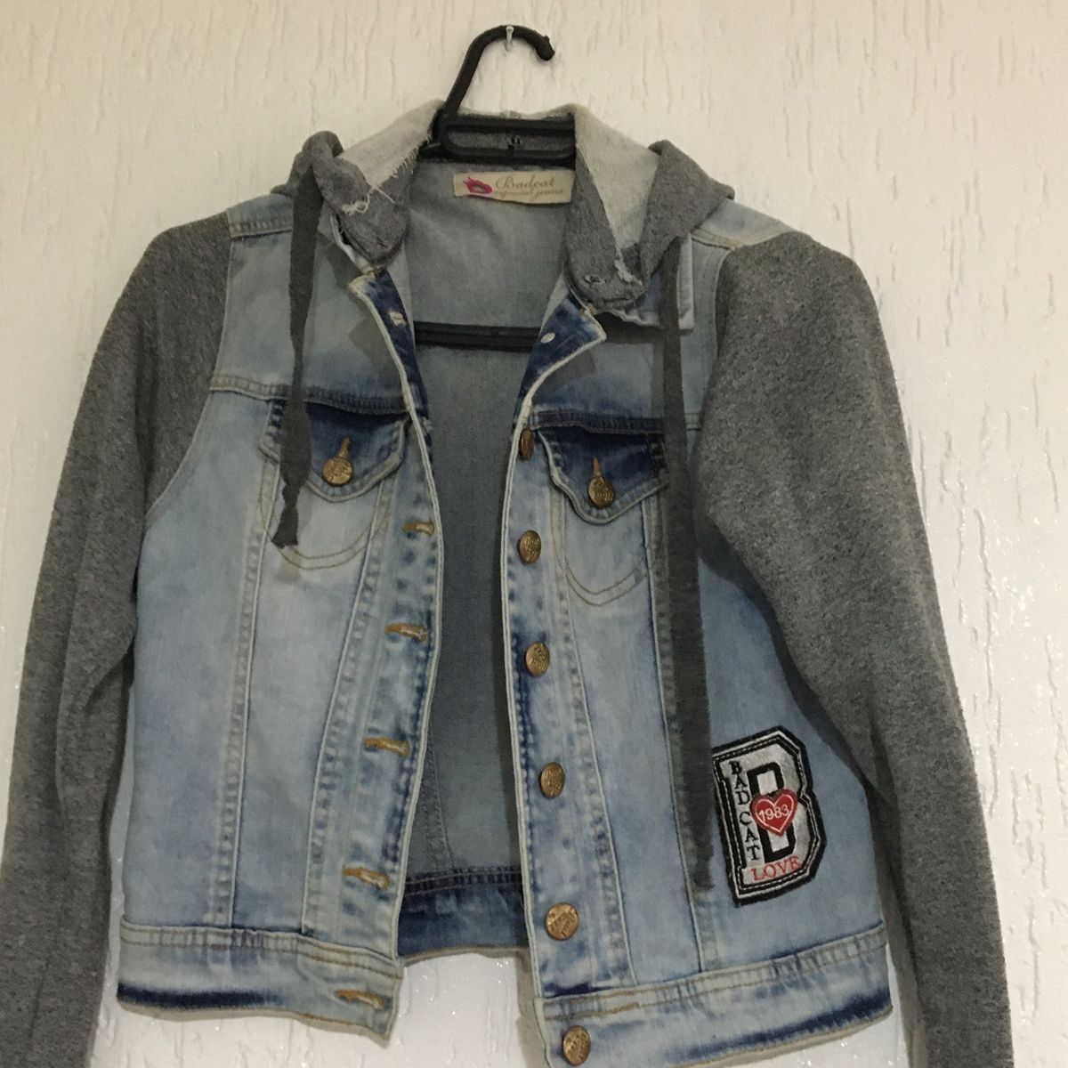jaqueta jeans bad cat