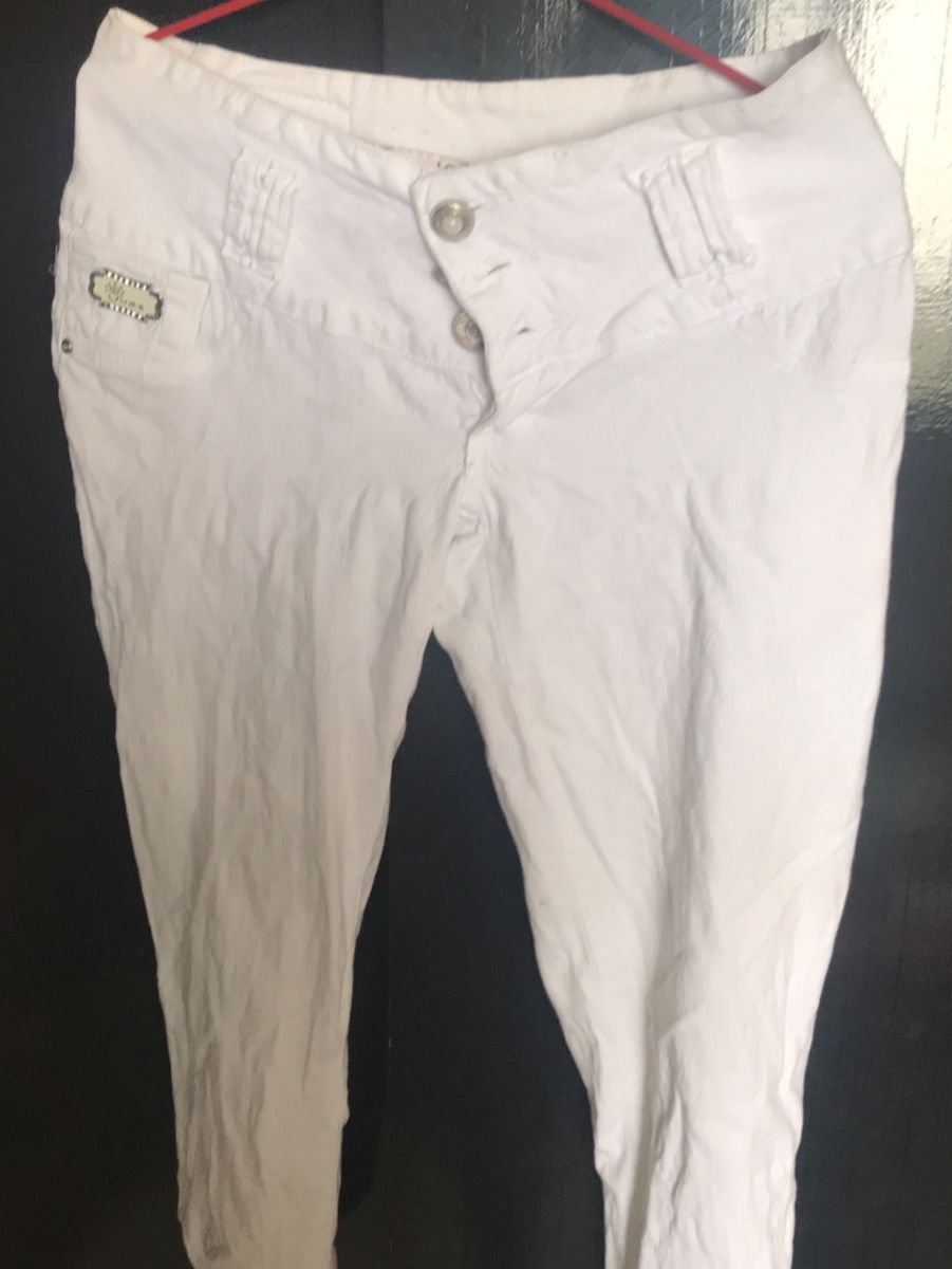 calça branca feminina cintura baixa