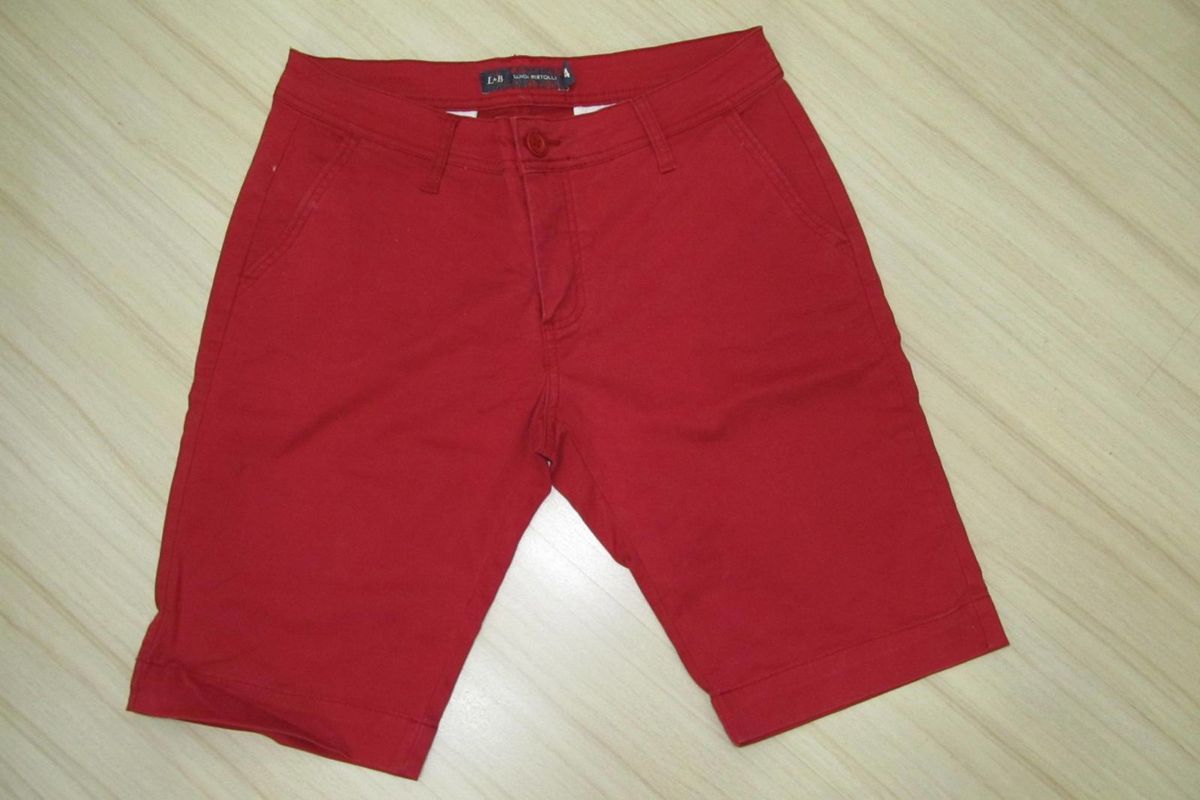 bermuda jeans vermelha