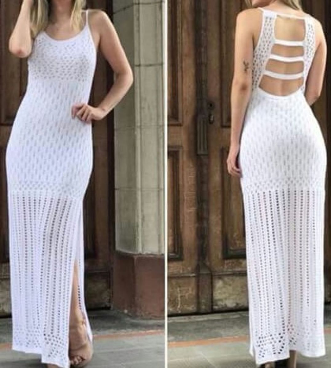 vestido longo de linha