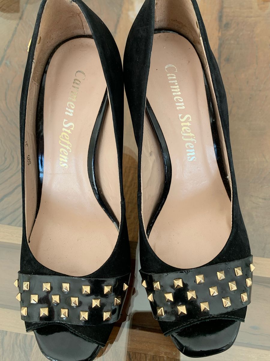 peep toe carmen steffens preto