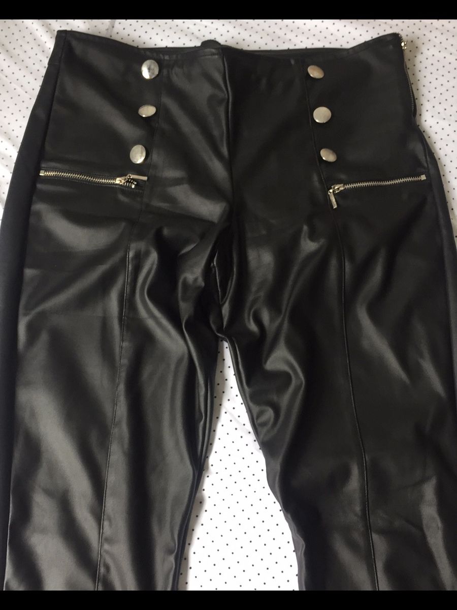calça de couro feminina zara