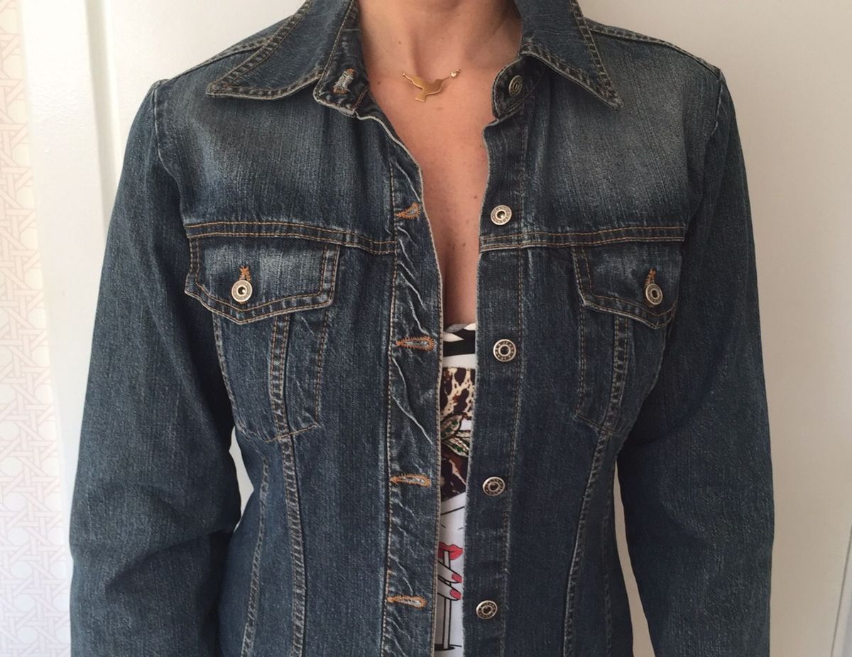 jaqueta jeans encerado