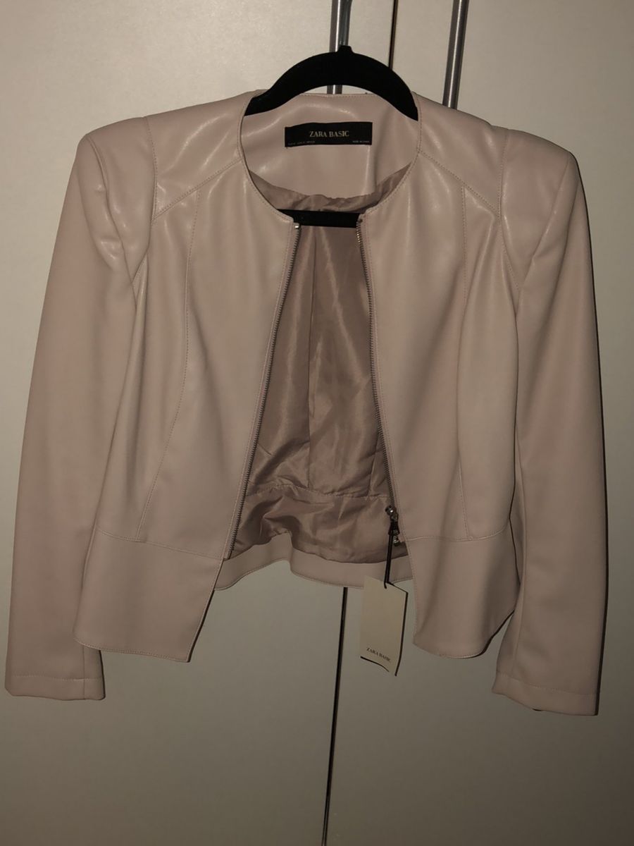 jaqueta de couro rosa bebe
